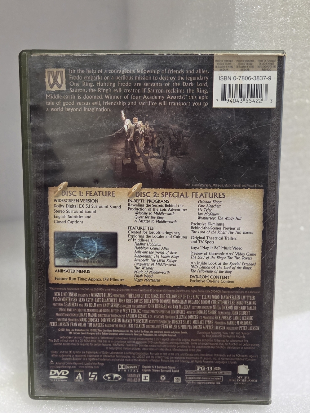 The Lord of the Rings: The Fellowship of the Ring (Green) - DVD - Picture 2 of 5
